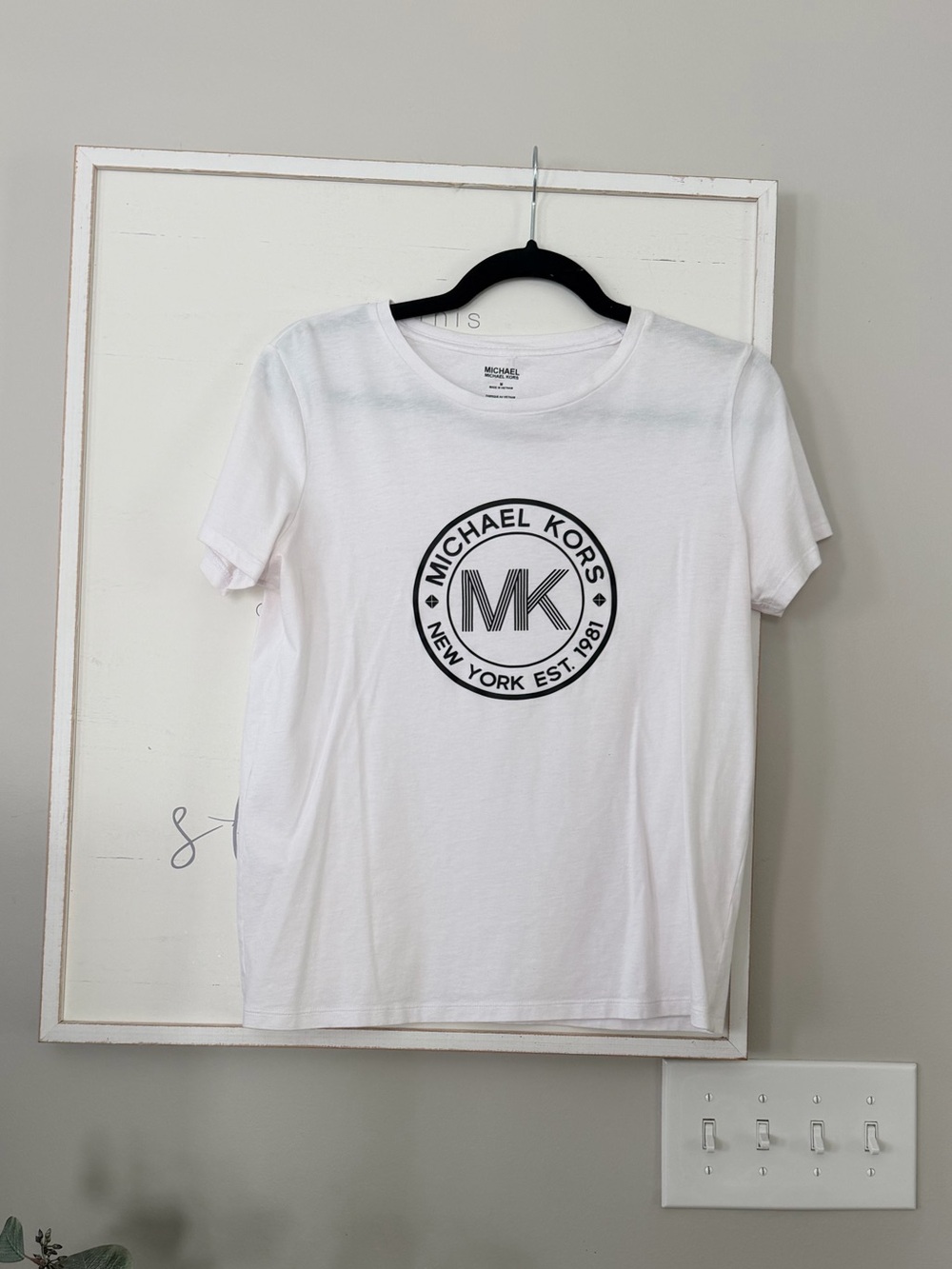 2 Piece Michael Kors Signature Logo T Shirt Jogger Sweatpant Set Black White M - Picture 8 of 16